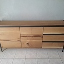 Console en chêne valchromat et fer