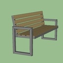 Banc extérieur Bois Métal