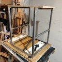 Console roullante chêne et acier