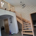 Escalier quart tournant hêtre.