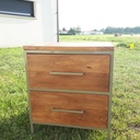 Table de chevet bois metal