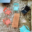 Banc d'extérieur japonisant