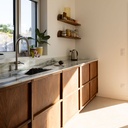 Cuisine en placage de noyer