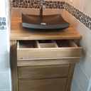 Meuble de salle de bain en chêne massif