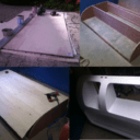 Armoire d'angle, en CP cintré