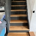 Habillage escalier avec création d’une marche biaise