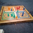 Jeu retournable dames et petits chevaux