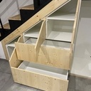 Placard sous escalier mélaminé et 3 plis