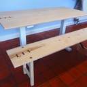 Table et banc en frêne