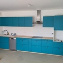 Cuisine frêne bleu turquoise