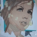 Marqueterie -Portrait Pop - 60cm x 50 cm