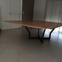 Table bois - métal avec rallonges papillons