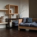 Bibliothèque modulable en bois massif