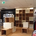 Meuble en chêne massif et mélaminé blanc