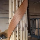 3 Escaliers courbes sur 3 étages en lamellé collé