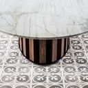 Table de réunion en noyer et quartzite