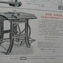 Scie circulaire fonctionnant à pédale, Aux Forges de Vulcain, 1911