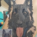 Marqueterie - Temps de chiens (1) - 41cm x 29cm