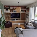 Biblio - TV en chêne et ppm Blanc