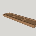 Console trois tiroirs en hêtre.