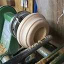 Lampe / pied en résine + bois