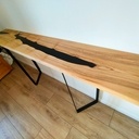 Console frêne et résine.