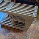 Table basse en camaïeu de chêne déclassé