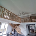 Escalier limon central et garde corps