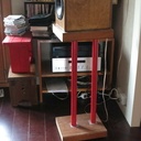 Pieds d'enceinte bois-métal