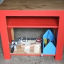 Etabli pour enfant avec banc intégré et caisse à outils