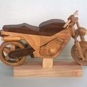 Moto en bois jouets deco