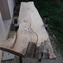 Table haute avec plateau live edge