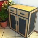 Commode en bois metal
