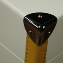 Malle Laque blanche et cuir , bijouterie palladium