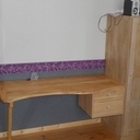 Bureau en tilleul plateau courbe