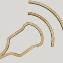 Porte-manteau mural "sonde d'échographie" lamellé-collé chêne/exotique