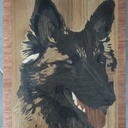 Marqueterie - Temps de chiens (2) - 41cm x 29cm