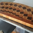 Planche à découper en bois de bout, effet Rayon