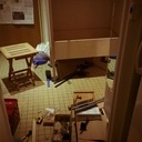 entrée faisant office d'atelier