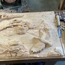 Bas relief en Merisier