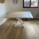 Table carré + banc frêne massif