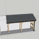 Abri bûches toit ardoise