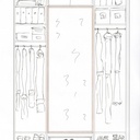 Placard d'entrée avec assise et miroir