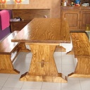 Table avec bancs en sapin