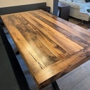 Table à manger industriel en metal et chene massif