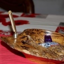 Support de la pendulette monté sur rotule (support de stylo de bureau doré)