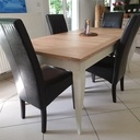 Table style provencal en chêne sur chaniere pottker sans effort avec rallonge