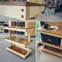 Desserte d'atelier à roulette