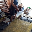 Trois cuisines pour 3 appartements (Or, résine, pierre)