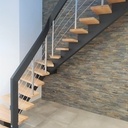 Escalier à crémaillère centrale